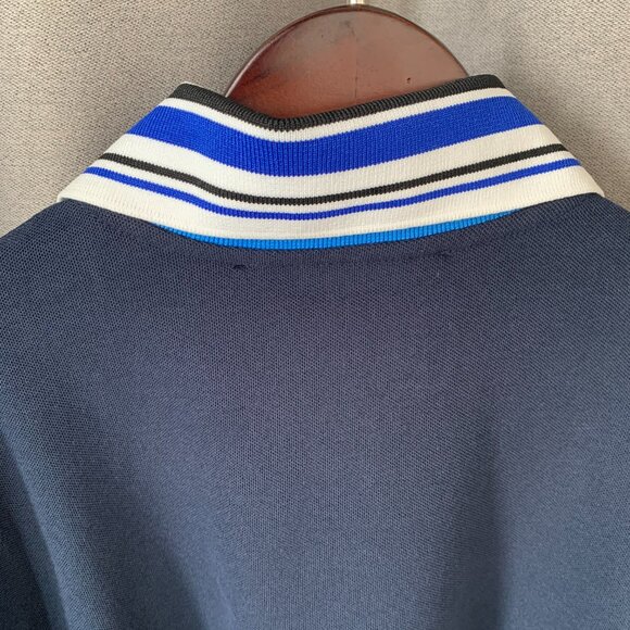 Navy Polo Shirt with Striped Collar (Size EU 40 / US L) - Picture 10 of 10
